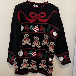 Vintage Ugly Christmas Teddy Bear Sweater
